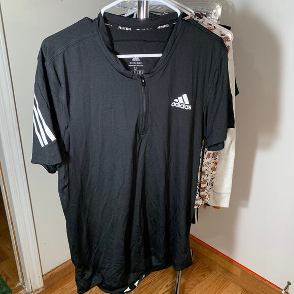 Adidas Primeblue Men's Black Short Sleeve Shrits Size M - Picture 1 of 8